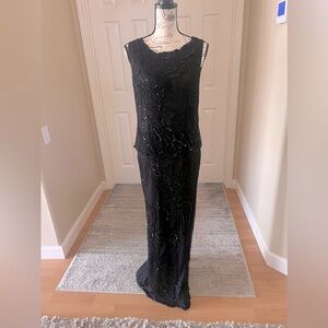 Stenay Beaded Black Dress - women party long elegant size P10